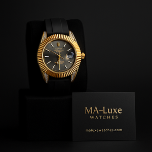 Rolex Datejust 41mm – Stainless Steel Diamond Dial with Matte Black Rubber Strap (FREE GIFT BOX 🎁)